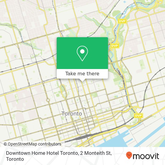 Downtown Home Hotel Toronto, 2 Monteith St map