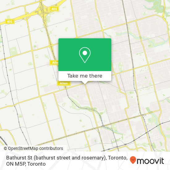 Bathurst St (bathurst street and rosemary), Toronto, ON M5P plan