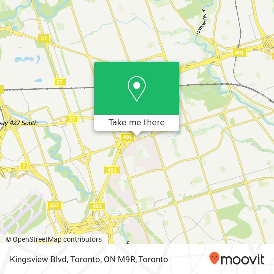 Kingsview Blvd, Toronto, ON M9R map