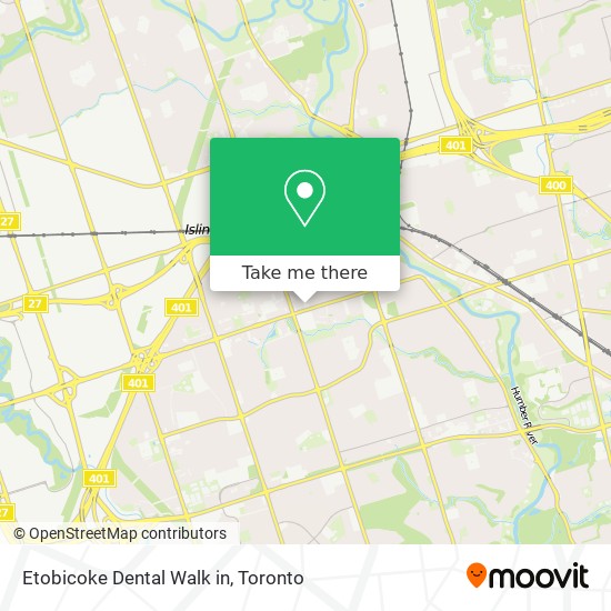 Etobicoke Dental Walk in map