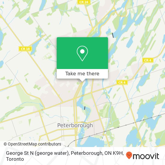 George St N (george water), Peterborough, ON K9H map