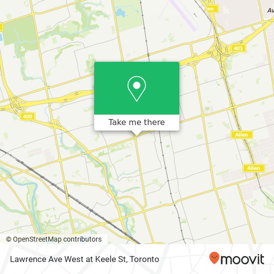 Lawrence Ave West at Keele St map