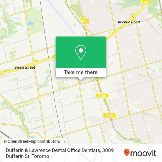 Dufferin & Lawrence Dental Office Dentists, 3089 Dufferin St map