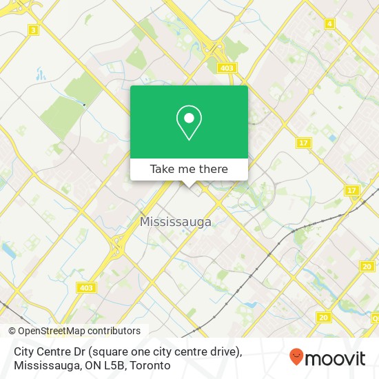 City Centre Dr (square one city centre drive), Mississauga, ON L5B map