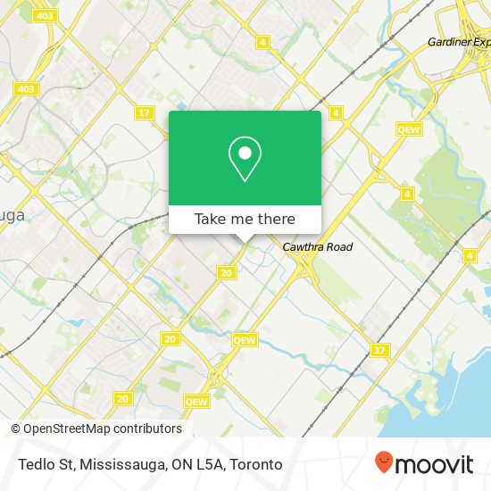 Tedlo St, Mississauga, ON L5A map