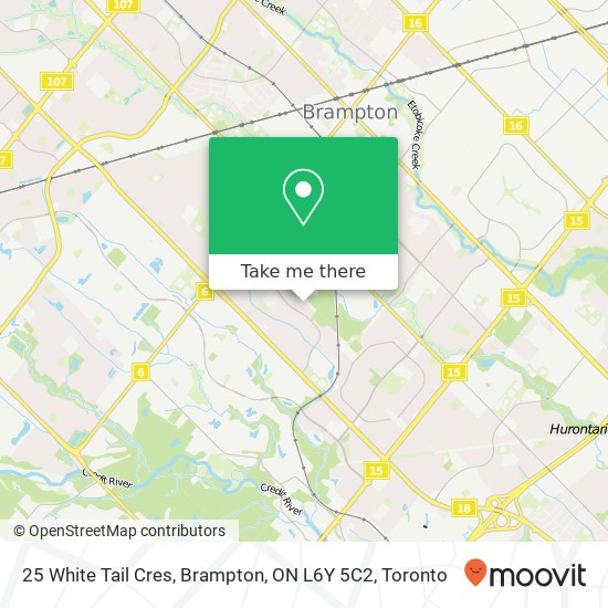 25 White Tail Cres, Brampton, ON L6Y 5C2 map