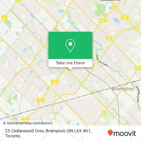25 Cedarwood Cres, Brampton, ON L6X 4K1 map