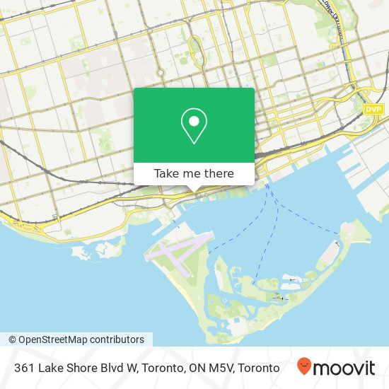 361 Lake Shore Blvd W, Toronto, ON M5V map