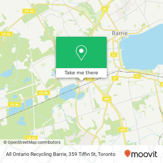 All Ontario Recycling Barrie, 359 Tiffin St map