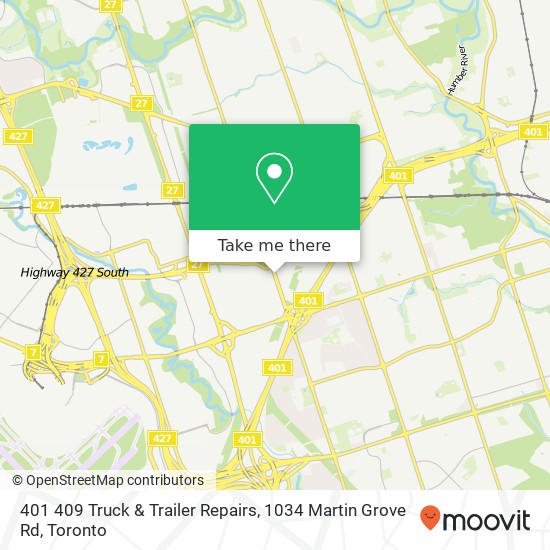 401 409 Truck & Trailer Repairs, 1034 Martin Grove Rd map