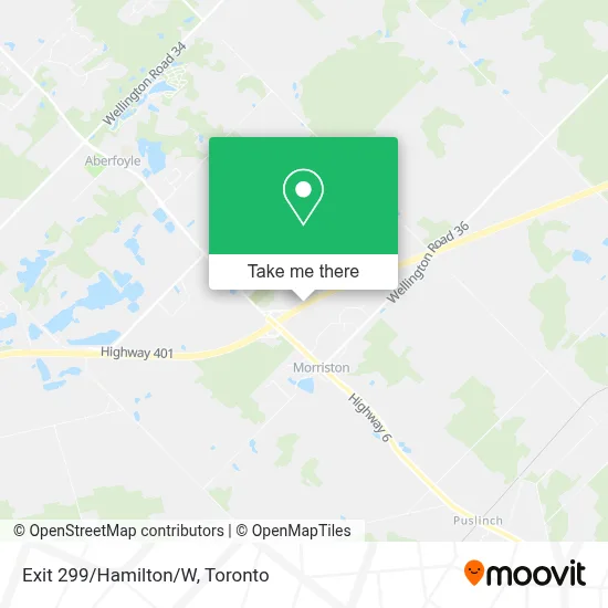 Exit 299/Hamilton/W map