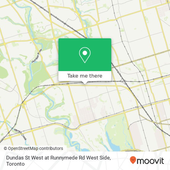 Dundas St West at Runnymede Rd West Side map