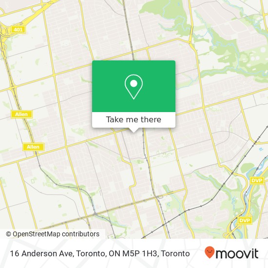 16 Anderson Ave, Toronto, ON M5P 1H3 map