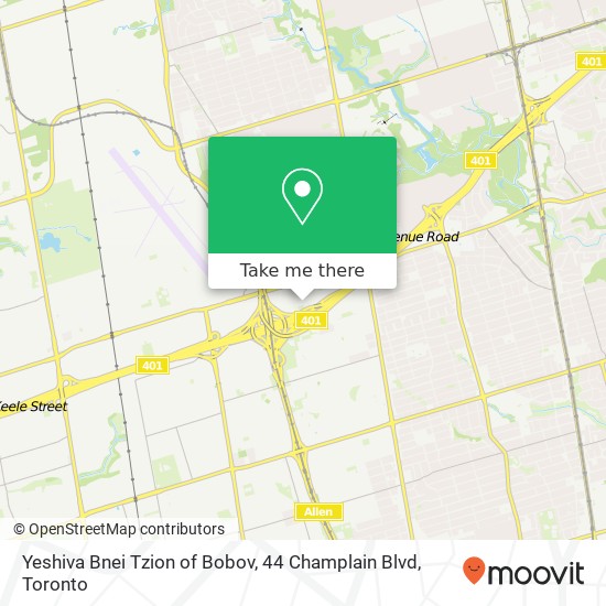 Yeshiva Bnei Tzion of Bobov, 44 Champlain Blvd map