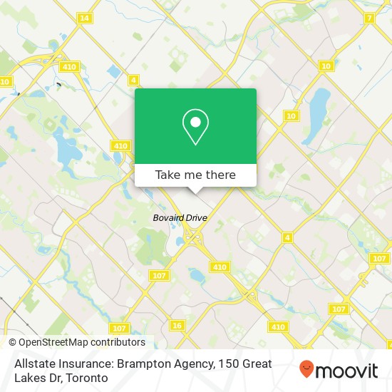 Allstate Insurance: Brampton Agency, 150 Great Lakes Dr map