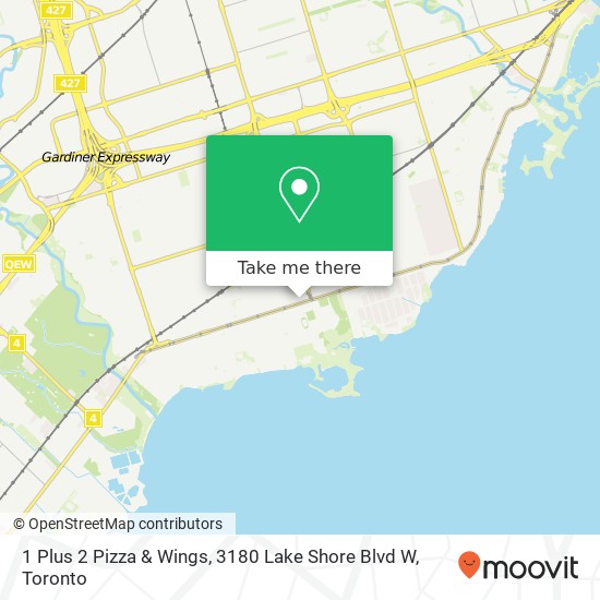 1 Plus 2 Pizza & Wings, 3180 Lake Shore Blvd W map