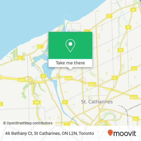 46 Bethany Ct, St Catharines, ON L2N map