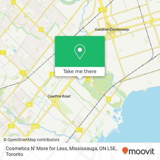 Cosmetics N' More for Less, Mississauga, ON L5E map