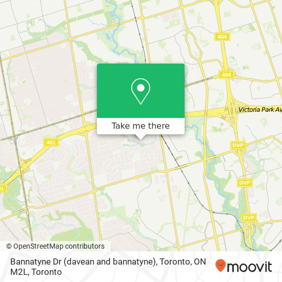 Bannatyne Dr (davean and bannatyne), Toronto, ON M2L map