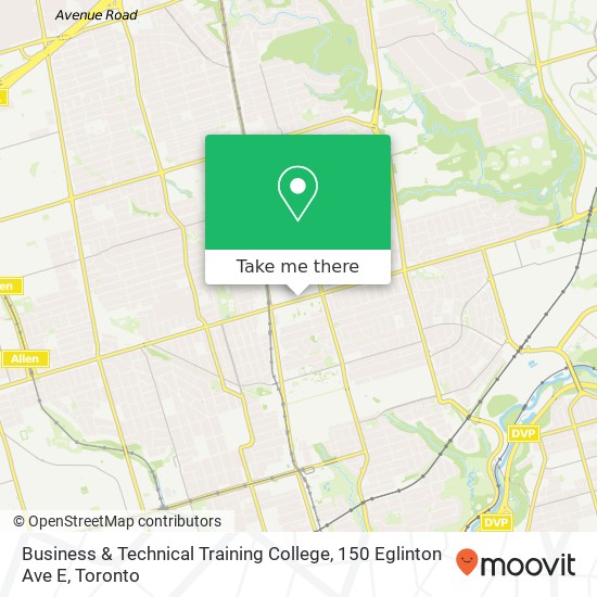 Business & Technical Training College, 150 Eglinton Ave E map