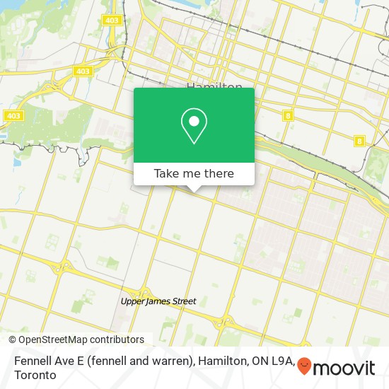 Fennell Ave E (fennell and warren), Hamilton, ON L9A map