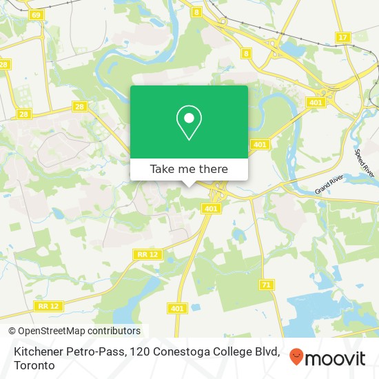 Kitchener Petro-Pass, 120 Conestoga College Blvd map