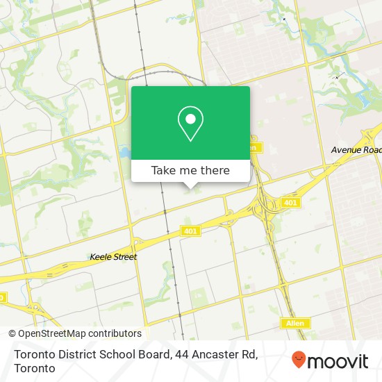 Toronto District School Board, 44 Ancaster Rd map