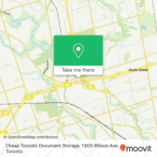 Cheap Toronto Document Storage, 1805 Wilson Ave map