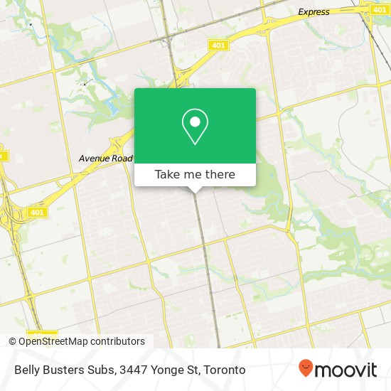 Belly Busters Subs, 3447 Yonge St map