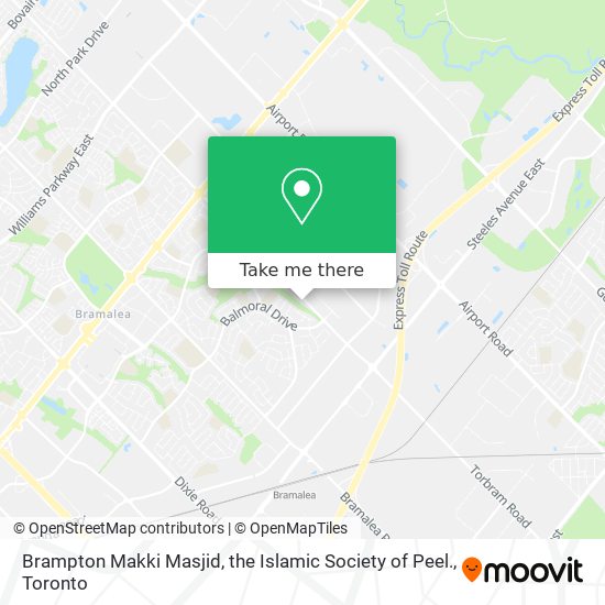 Brampton Makki Masjid, the Islamic Society of Peel. map