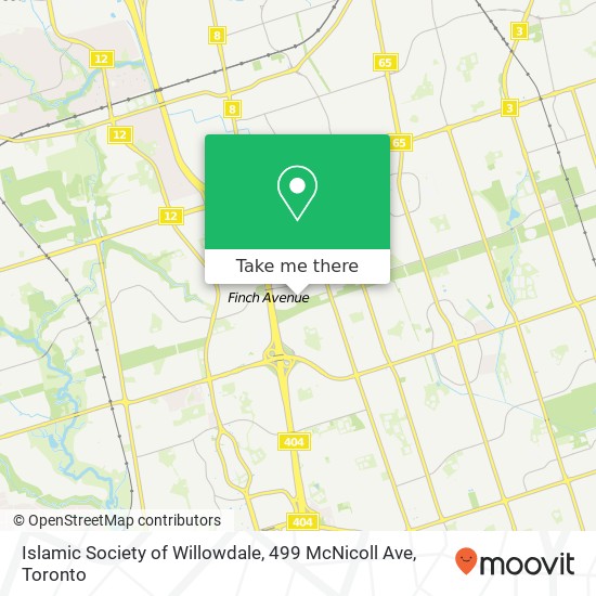 Islamic Society of Willowdale, 499 McNicoll Ave map