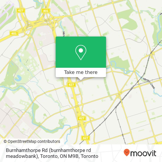 Burnhamthorpe Rd (burnhamthorpe rd meadowbank), Toronto, ON M9B map
