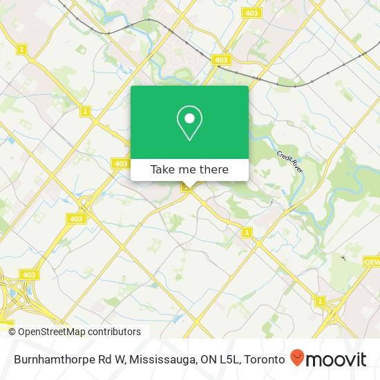 Burnhamthorpe Rd W, Mississauga, ON L5L map