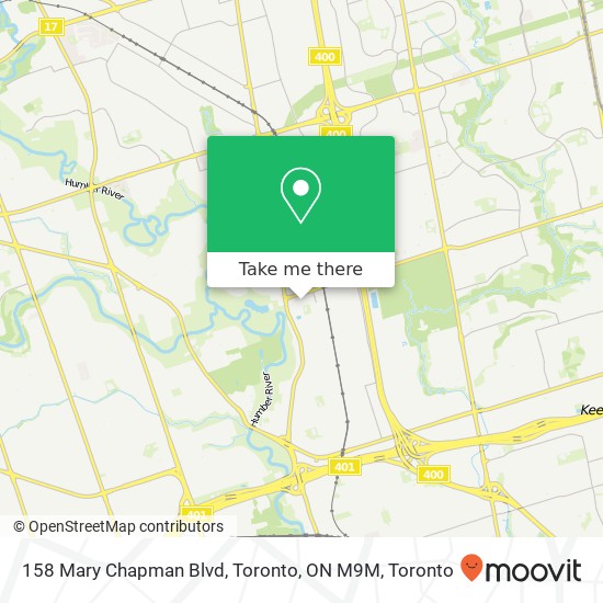 158 Mary Chapman Blvd, Toronto, ON M9M map