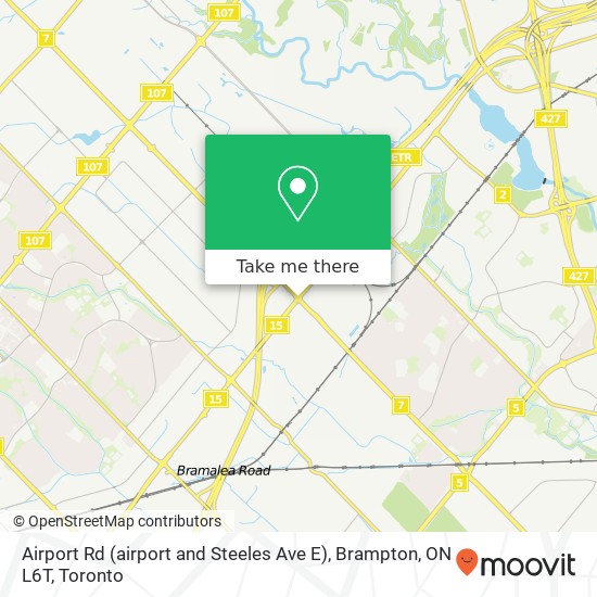 Airport Rd (airport and Steeles Ave E), Brampton, ON L6T map