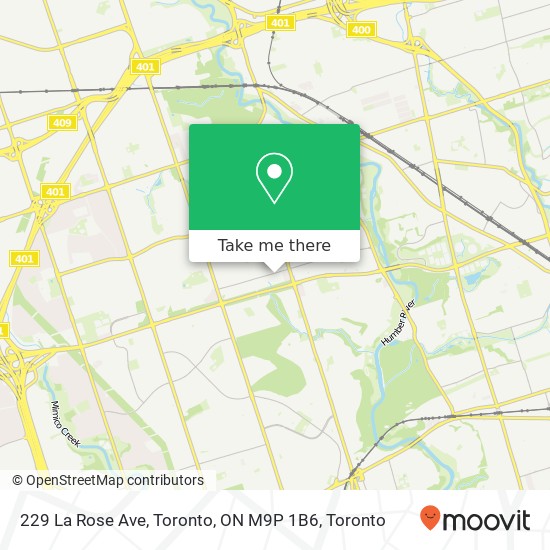 229 La Rose Ave, Toronto, ON M9P 1B6 map