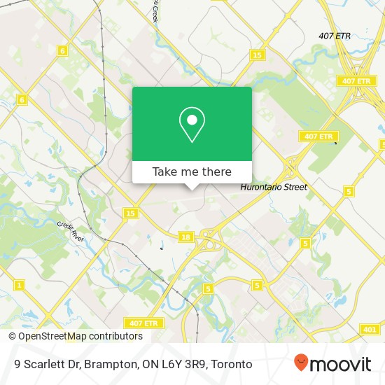 9 Scarlett Dr, Brampton, ON L6Y 3R9 map