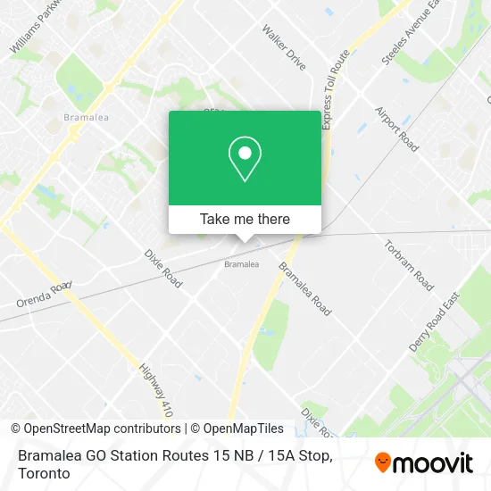 Bramalea GO Station Routes 15 NB / 15A Stop map