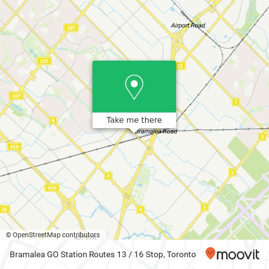 Bramalea GO Station Routes 13 / 16 Stop map