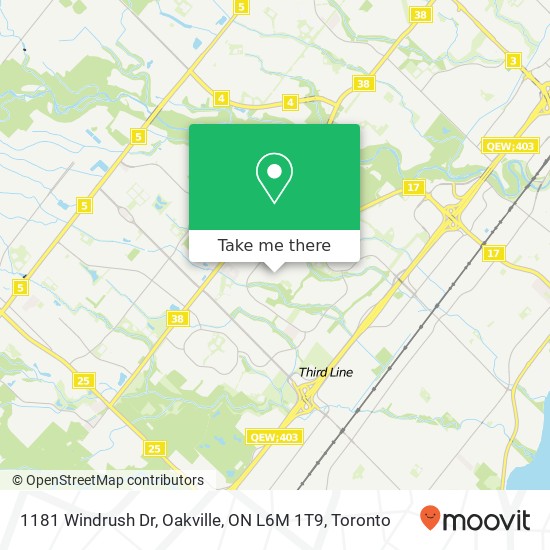 1181 Windrush Dr, Oakville, ON L6M 1T9 map