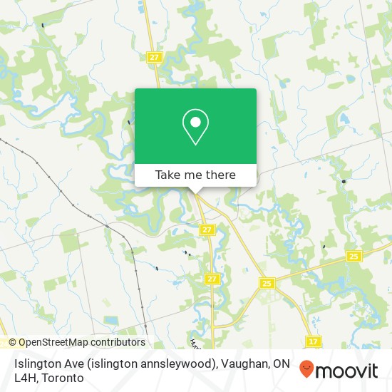 Islington Ave (islington annsleywood), Vaughan, ON L4H map