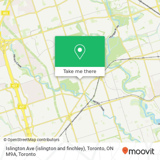Islington Ave (islington and finchley), Toronto, ON M9A map