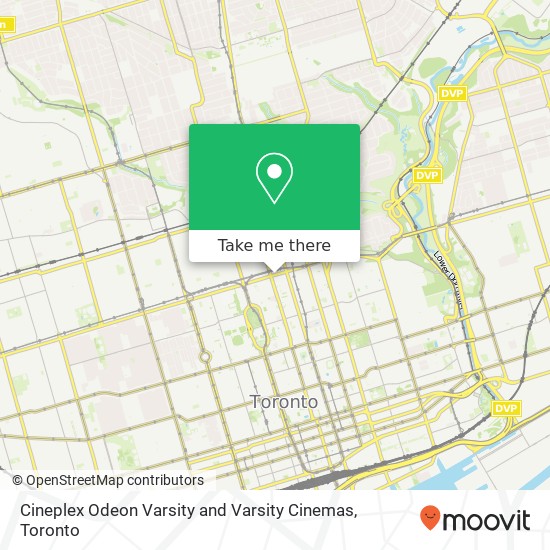 Cineplex Odeon Varsity and Varsity Cinemas map