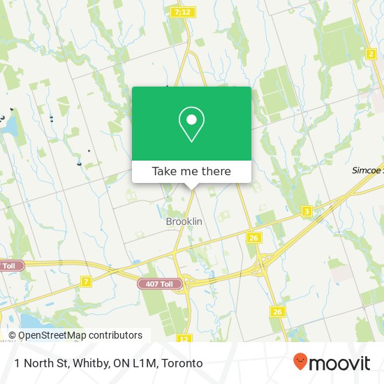 1 North St, Whitby, ON L1M map