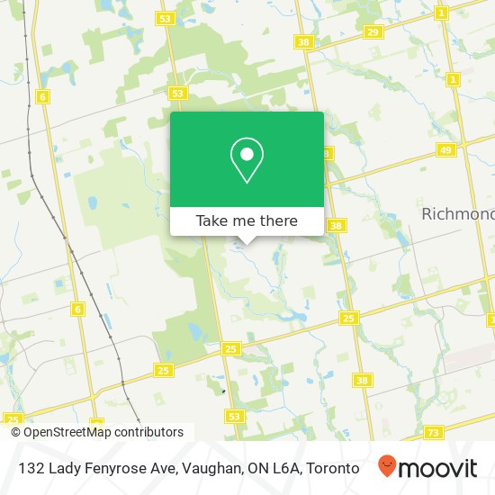 132 Lady Fenyrose Ave, Vaughan, ON L6A map