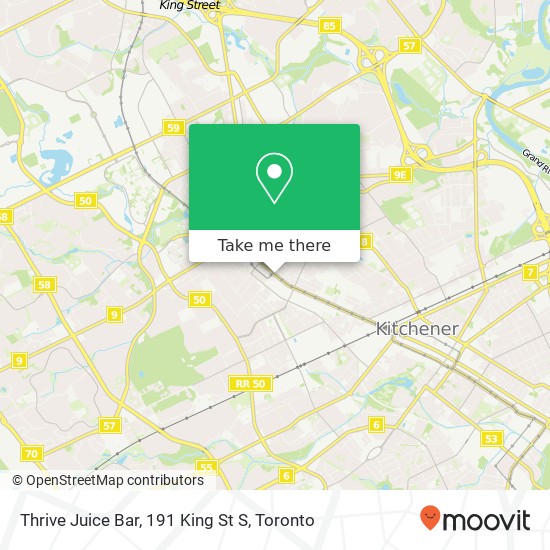 Thrive Juice Bar, 191 King St S map