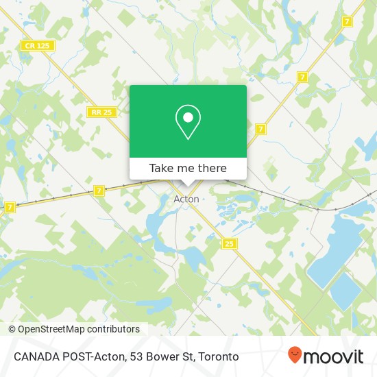 CANADA POST-Acton, 53 Bower St map