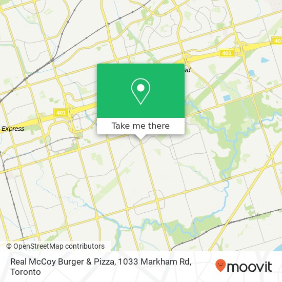 Real McCoy Burger & Pizza, 1033 Markham Rd plan