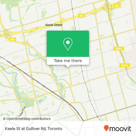 Keele St at Gulliver Rd map