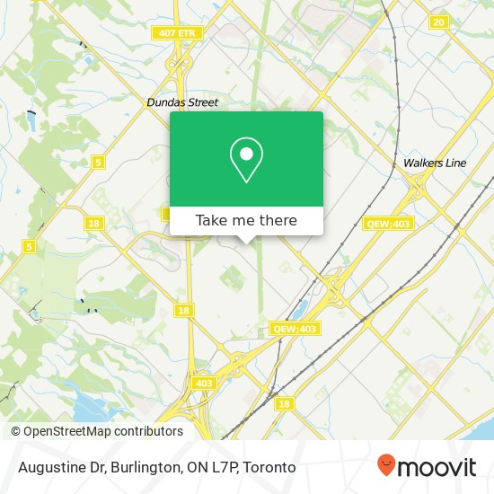Augustine Dr, Burlington, ON L7P map
